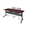 Kobe Rectangle FlipTop Table, 72" W, 29" H, Laminate Top, Mahogany MKFTM7224MH44GY - alternate 1